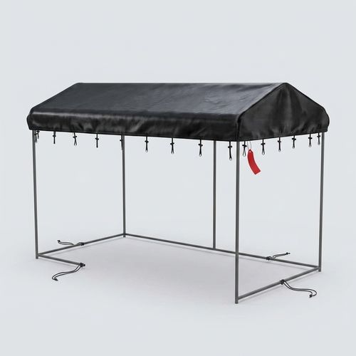 PawGiant Outdoor Dog Kennel Cover Replacement, 600D Waterproof Oxford Cloth for 8ft Dog Kennel Enclosure with Windproof Drawstrings Outside, Medium