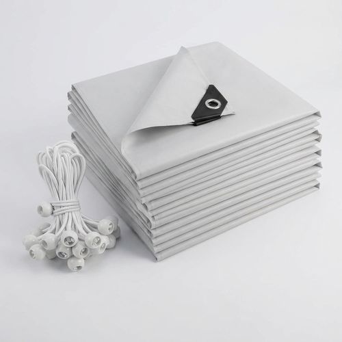 Chicken Coop Cover Waterproof, 11.7 * 6.7ft 420D Durable Oxford Fabric, Sunshade Water-Resistant Tarp for Walk-in Chicken Run Pen with Ball Bungees Cords, 2pcs