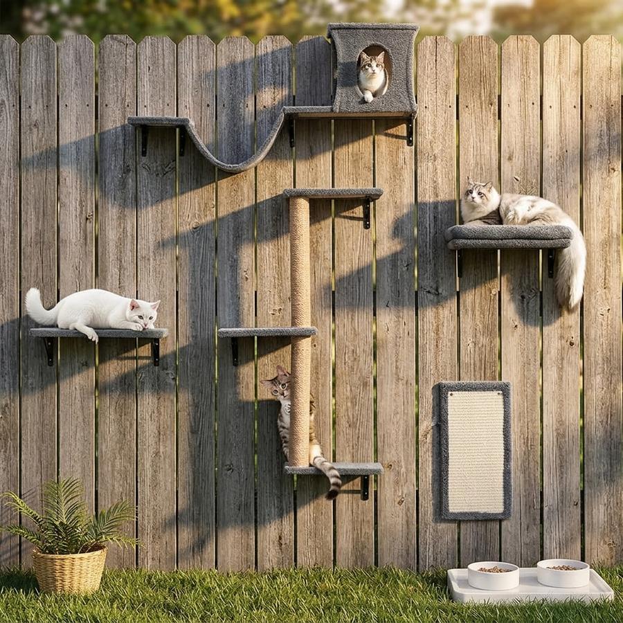PawGiant Cat Wall Shelves in real-world use